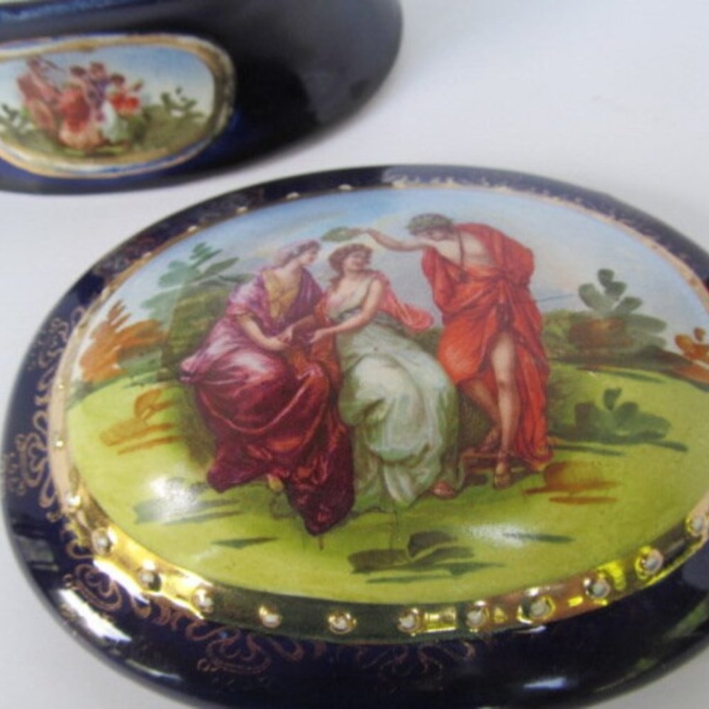 Trinket Box Powder Jar Box Greek Mythology design Victorian Vanity Decor